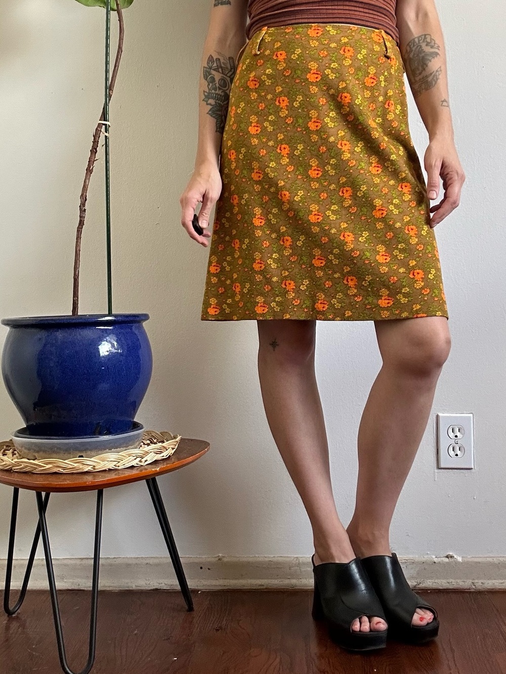 Groovy Vintage Floral Skirt